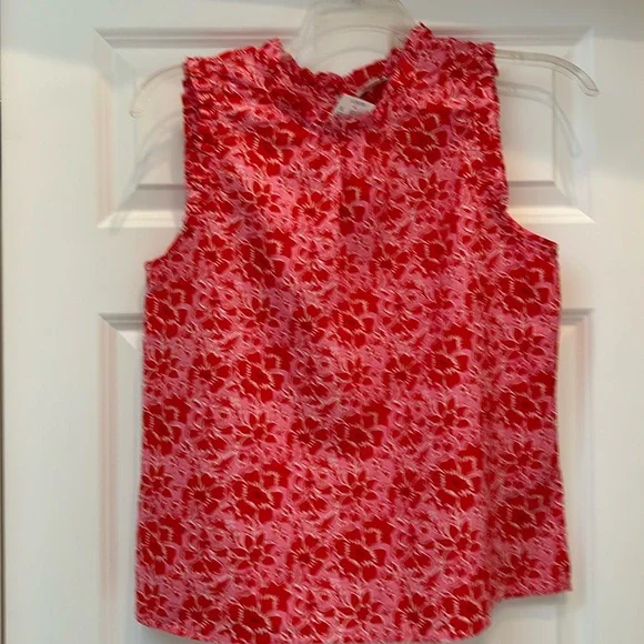 J. CREW NWT floral ruffle tank size L - Picture 1 of 4